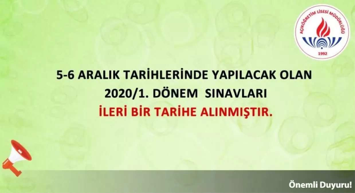 Aol 1 Donem Sinavlari Ne Zaman Yapilacak 2020 2021 Acik Lise Aol Ne Zamana Ertelendi