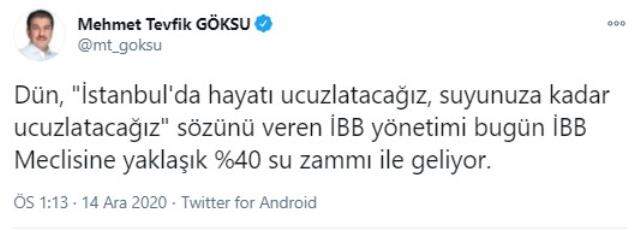 İBB yönetiminden İstanbul'da suya yüzde 40 zam talebi