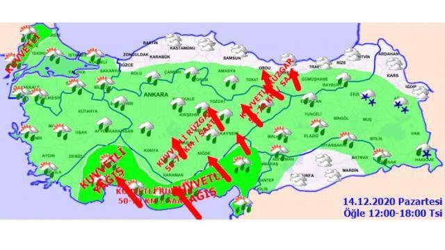 Meteoroloji'den sağanak yağış ve fırtına uyarısı