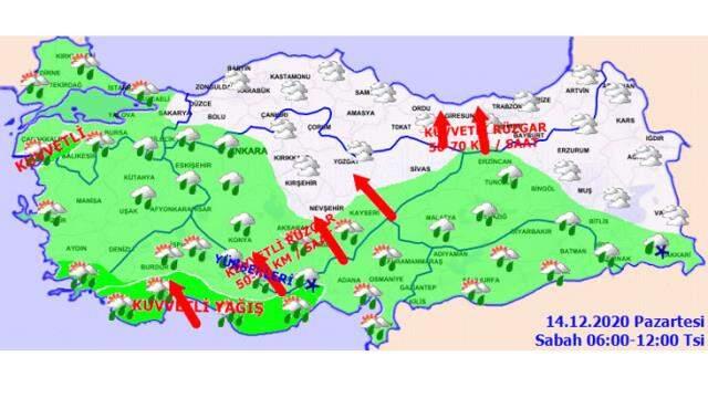 Meteoroloji'den sağanak yağış ve fırtına uyarısı