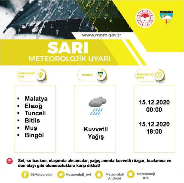 Meteoroloji, İstanbul dahil 14 ili sarı kodla uyardı