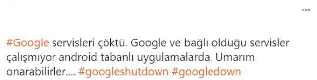 YouTube ve Gmail gibi birçok Google servisine erişim sorunu yaşanıyor