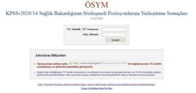 KPSS 2020/14 | Sağlık Bakanlığı Personel Alımı tercih sonuçları açıklandı! KPSS 2020;/14 sorgulama ekranı KPSS 2020/14 | Sağlık Bakanlığı Personel Alımı tercih sonuçları açıklandı! KPSS 2020;/14 sorgulama ekranı