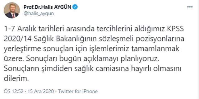 Sağlık Bakanlığı'na alınacak 12 bin personel için yerleştirme sonuçları bugün açıklanıyor