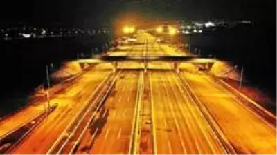 Dev projenin gece görüntüsü hayran bıraktı