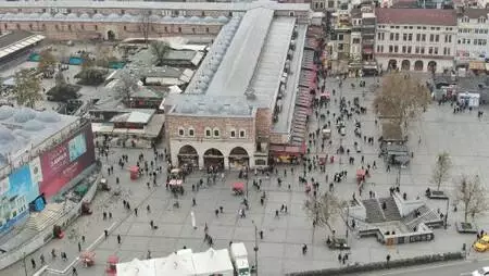 Eminönü ve çevresindeki yoğunluk havadan görüntülendi Eminönü ve çevresindeki yoğunluk havadan görüntülendi