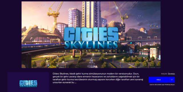 Epic Games 17 Aralık ücretsiz: Cities Skylines bedava nasıl alınır? Cities Skylines sistem gereksinimleri! Epic Games 17 Aralık ücretsiz: Cities Skylines bedava nasıl alınır? Cities Skylines sistem gereksinimleri!