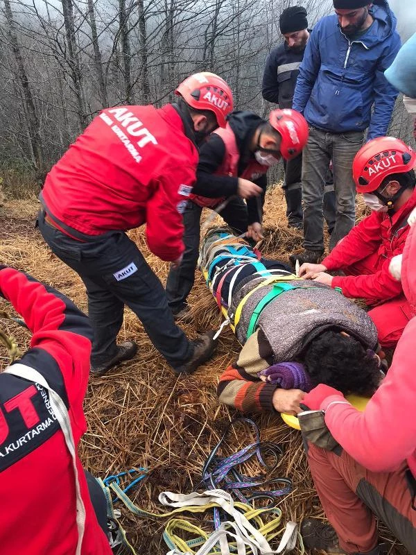 Kestiği ağacın altında kalan çoban, 2,5 saatte ambulansa ulaştırıldı