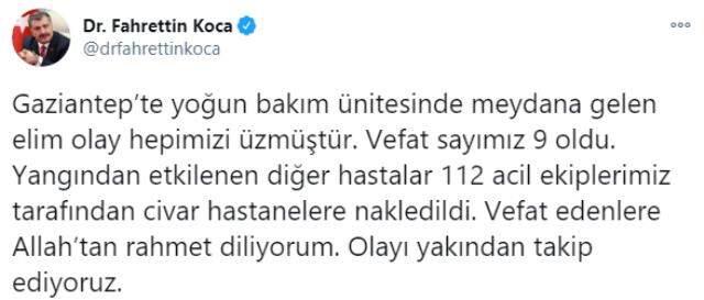 Son Dakika! Gaziantep'te bir hastanenin koronavirüs yoğun bakım servisinde oksijen tüpü patladı: 9 kişi hayatını kaybetti Son Dakika! Gaziantep'te bir hastanenin koronavirüs yoğun bakım servisinde oksijen tüpü patladı: 9 kişi hayatını kaybetti