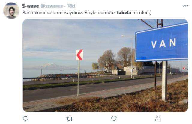 Van'da şehir girişindeki tabelada yer alan rakım ve nüfus yazısı kaldırıldı