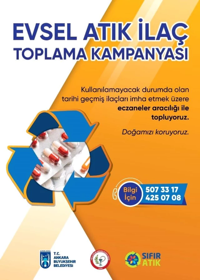 Ankara Büyükşehir Belediyesi evsel atık ilaçlar için eczanelerle iş birliği yapacak