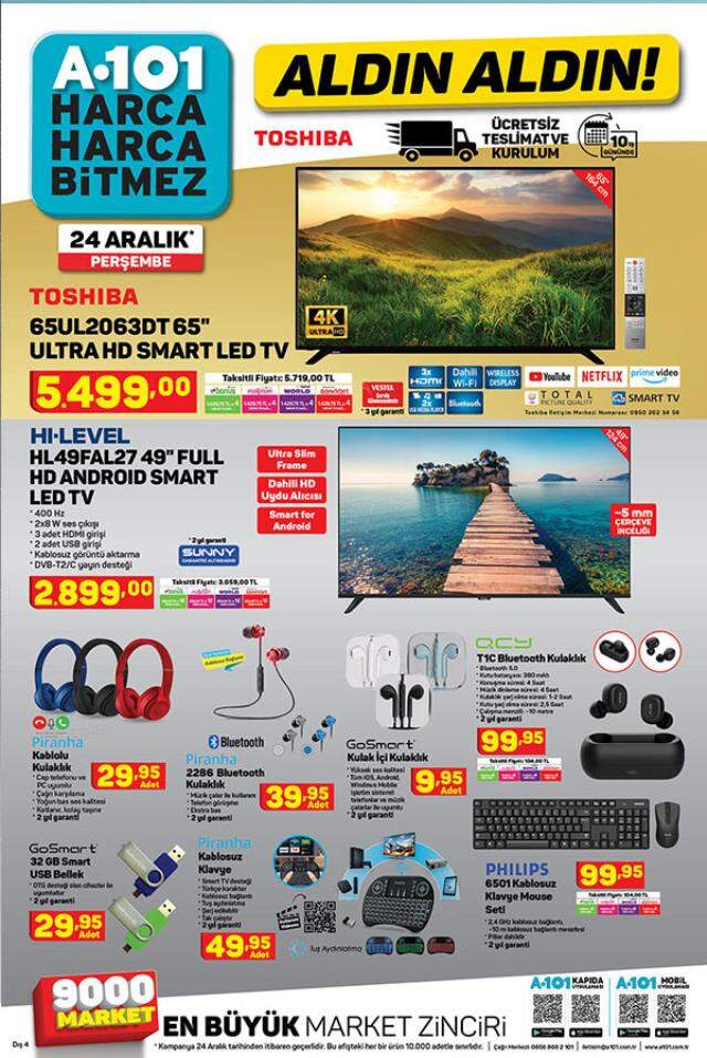 A101 24-29 Aralık 2020 aktüel ürünler kataloğu! İşte haftanın A101 indirimleri
