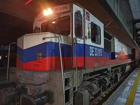 Çin'e gidecek ikinci ihracat treni Ankara'da geçişini tamamladı Çin'e gidecek ikinci ihracat treni Ankara'da geçişini tamamladı