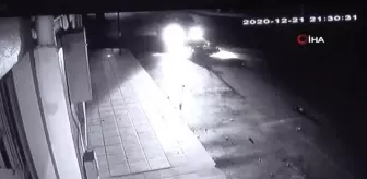 Otomobil ile elektrikli bisikletin çarpıştığı kaza kamerada