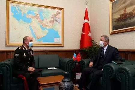Bakan Akar, Azerbaycan Savunma Bakan Yardımcısı Mustafayev'i kabul etti Bakan Akar, Azerbaycan Savunma Bakan Yardımcısı Mustafayev'i kabul etti