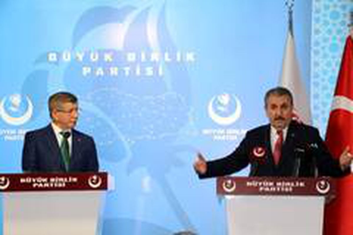 BBP Başkanı Destici Gelecek Partisi Başkanı Davutoğlu ile görüştü