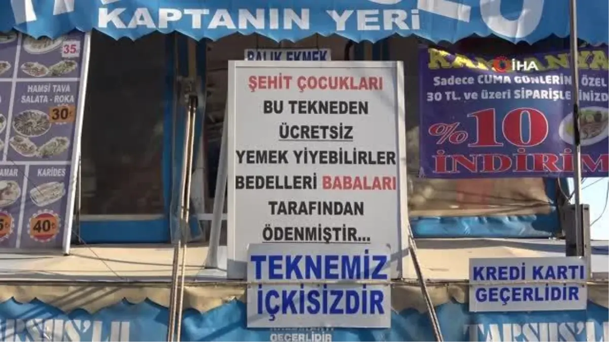 Bu teknede şehit çocuklarına balık ekmek bedava