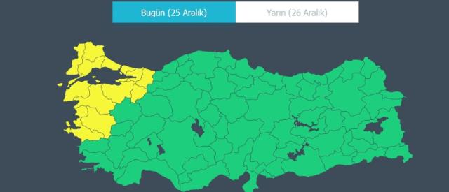 Meteoroloji'den İstanbul dahil 13 il için sarı kodlu uyarı