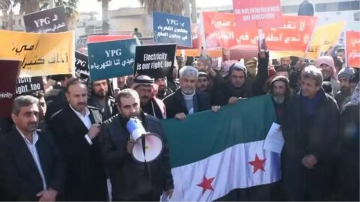 Rasulayn halkı, elektrik kaynaklarının kontrolünü elinde tutan terör örgütü YPG/PKK'yı protesto etti