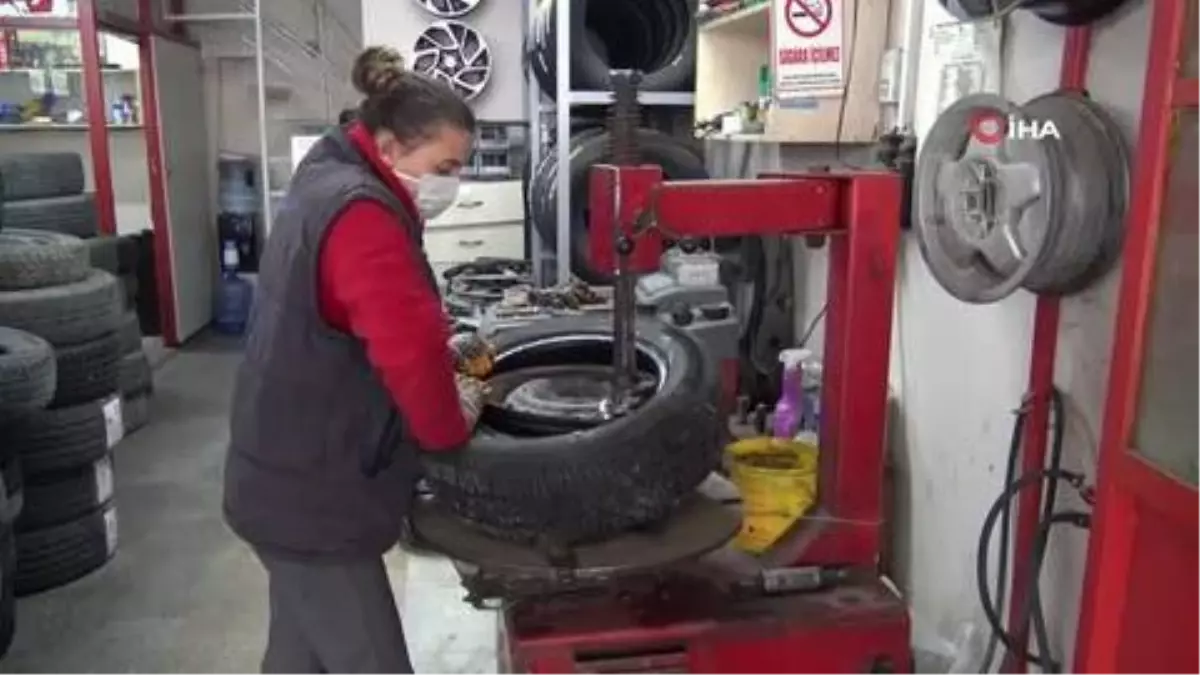 Edirne sanayisinin oto lastikçisi 'Remziye abla'