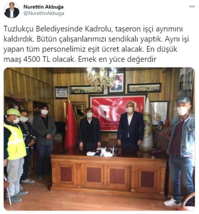 Türkiye'nin en yüksek asgari ücreti Tuzlukçu Belediyesi'nde: 4 bin 500 TL