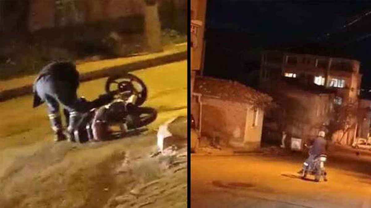 Alkollü olduğu iddia edilen motosikletlinin tehlikeli yolculuğu kamerada