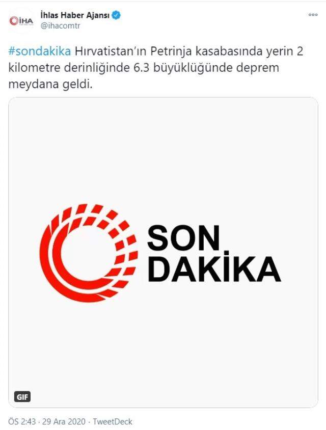 Hırvatistan'da nerede deprem oldu? Petrinja nerede, haritadaki yeri neresi? Deprem üssü neresi? Deprem kaç büyüklüğünde oldu?