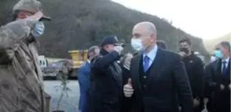 Ulaştırma ve Altyapı Bakanı Adil Karaismailoğlu Giresun'un Dereli ilçesinde incelemelerde bulundu