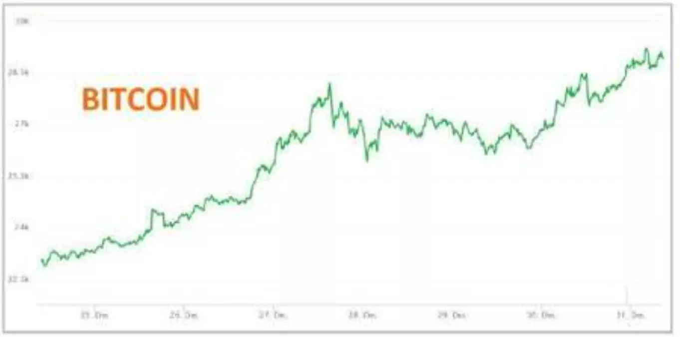 Bitcoin'de yeni zirve 29,244.75 dolar