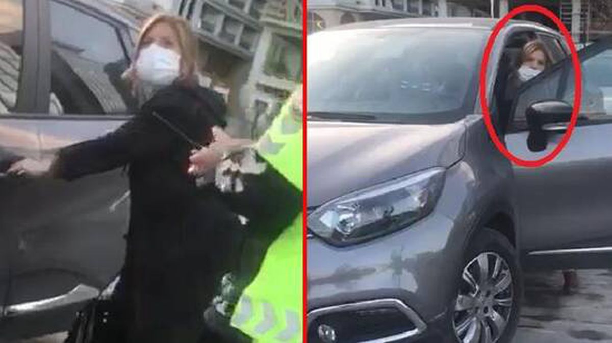 Hatalı park nedeniyle aracı otoparka çekilen kadın polislere hakaret etti! O anlar kamerada