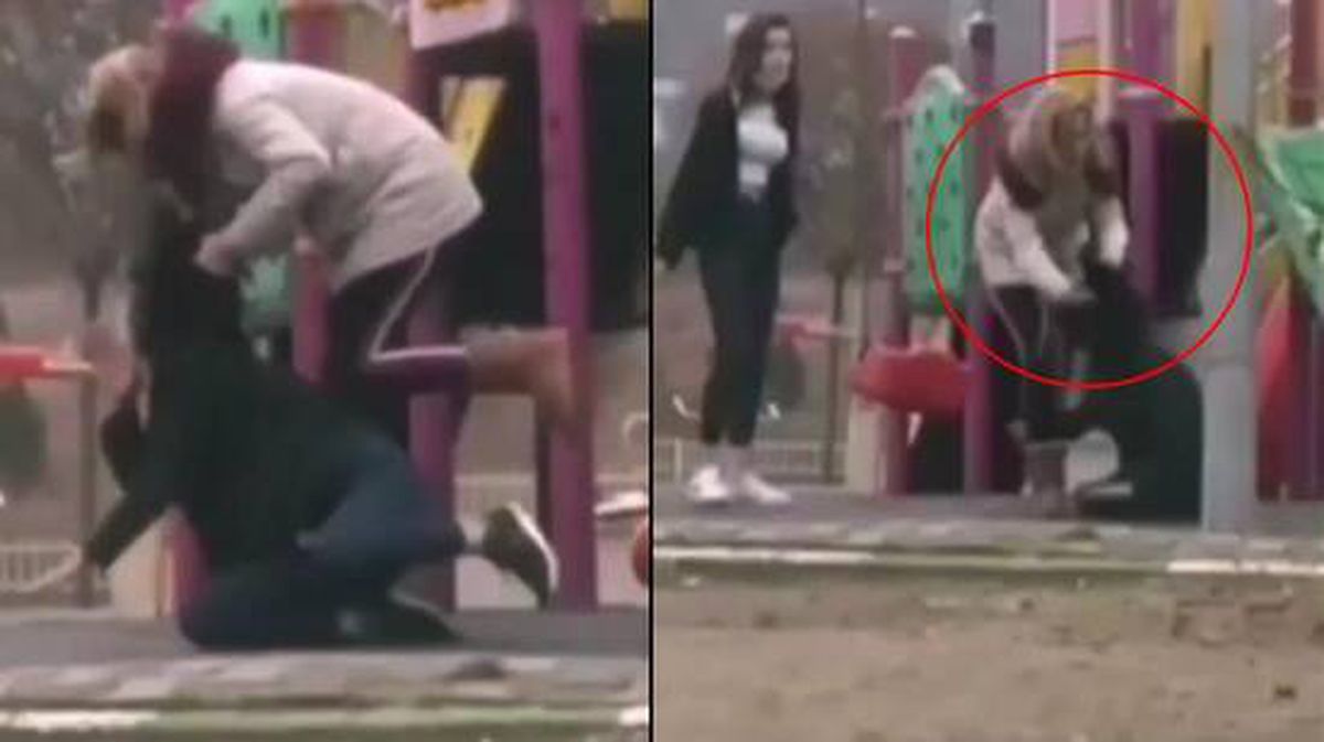 Parkta genç kızı tekme tokat dövdü, arkadaşları gülerek izledi! Dehşet anları kamerada