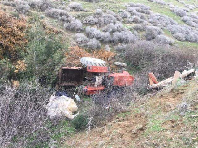 Kontrolden çıkarak 6 metrelik uçuruma yuvarlanan traktörün sürücüsü hayatını kaybetti