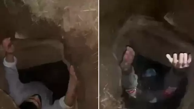 Kaçak kazı yapan defineciler, açtıkları 3 metrelik çukurda yakayı ele verdi Kaçak kazı yapan defineciler, açtıkları 3 metrelik çukurda yakayı ele verdi