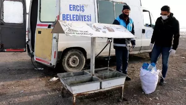 Erciş'te sokak hayvanları unutulmadı Erciş'te sokak hayvanları unutulmadı