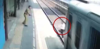 Ayakkabısını düşüren adam, trenin altında kalmaktan son anda böyle kurtuldu