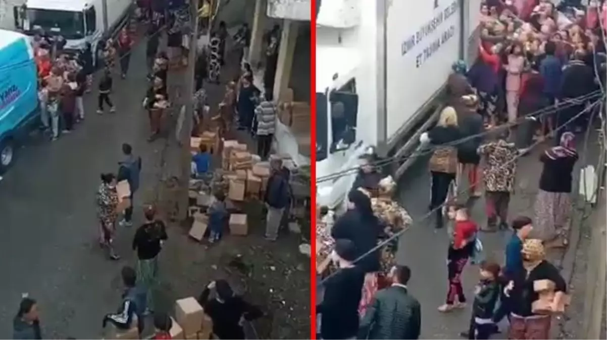 Erzak dağıtımında korona önlemlerinin hiçe sayıldığı ...