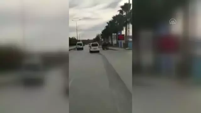 Seyir halindeki sahipsiz at arabası trafiği engelledi Seyir halindeki sahipsiz at arabası trafiği engelledi
