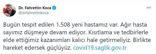 Son Dakika: Türkiye'de 4 Ocak günü koronavirüs nedeniyle 197 kişi vefat etti, 13 bin 695 yeni vaka tespit edildi