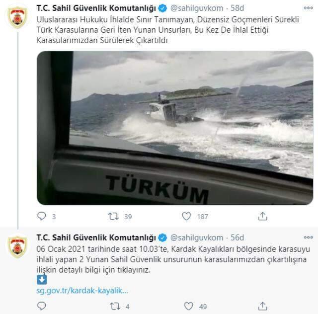 Kardak'ta gerginlik: Karasuyu ihlali yapan 2 Yunan botu Türk karasularından çıkartıldı