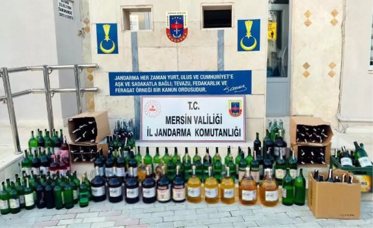 Mersin'de 232 litre satışa hazır sahte içki ele geçirildi