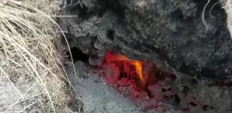 Karapınar'da toprağın altındaki metan gaz kaynaklı ateş paniğe neden oldu