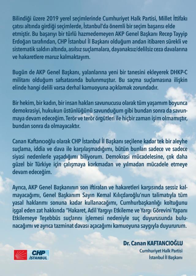 Son Dakika: Canan Kaftancıoğlu, kendisine 'DHKP militanıdır' diyen Cumhurbaşkanı Erdoğan'a tazminat davası açacak