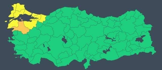 Meteoroloji'den bir il için turuncu, 9 il için sarı kodlu sağanak uyarısı