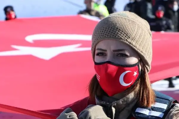Son dakika haberi! Sarıkamış şehitleri için eksi 14 derecede, koronavirüs tedbirli anma Son dakika haberi! Sarıkamış şehitleri için eksi 14 derecede, koronavirüs tedbirli anma