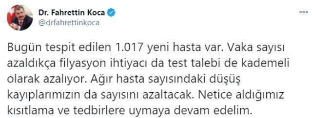 Son Dakika: Türkiye'de 10 Ocak günü koronavirüs nedeniyle 176 kişi vefat etti, 9 bin 138 yeni vaka tespit edildi