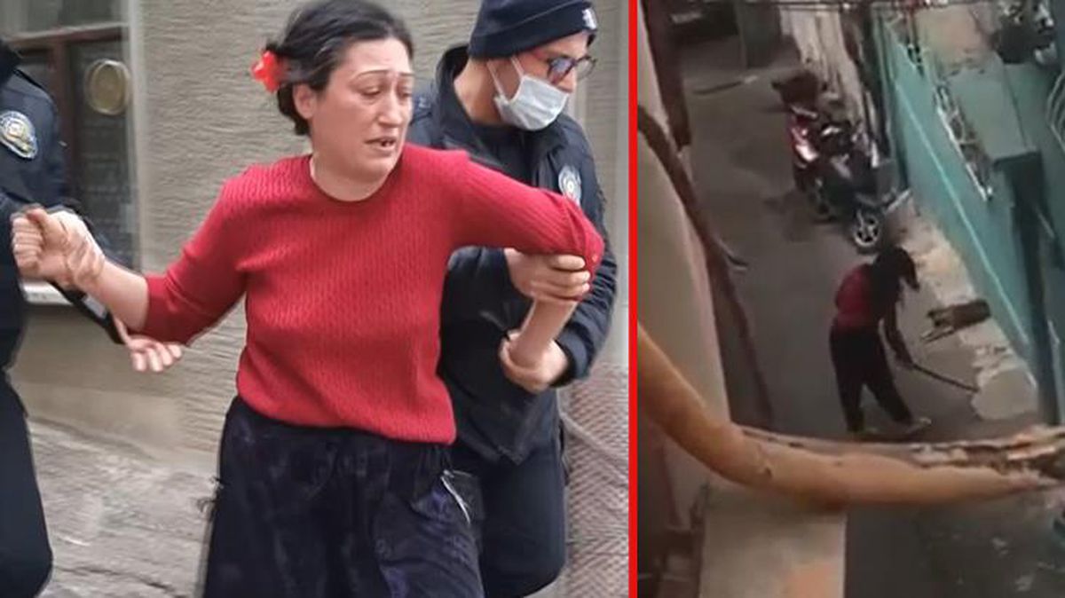 Çaydanlıkla polise direnen kadın, serbest kalınca mahalle sakinlerine sopayla saldırdı
