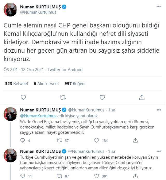 AK Parti Sözcüsü Ömer Çelik'ten Kılıçdaroğlu'na sert tepki: Konumu ve sözü yok hükmündedir AK Parti Sözcüsü Ömer Çelik'ten Kılıçdaroğlu'na sert tepki: Konumu ve sözü yok hükmündedir