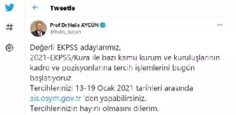 2021 EKPSS için tercih işlemleri başladı