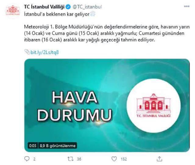 İstanbul'a beklenen kar geliyor! Valilik cuma gününe işaret etti İstanbul'a beklenen kar geliyor! Valilik cuma gününe işaret etti
