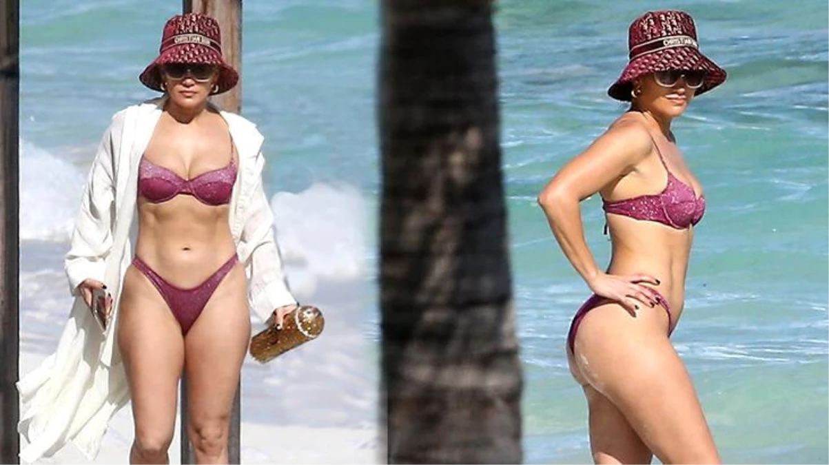 Актриса Дженнифер Лопез прекрасна и чувственна в своем купальнике на пляже